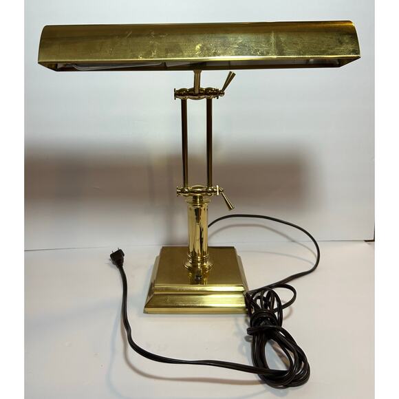 House Of Troy Articulating Brass Desk or Piano Lamp 14" Tested Model BJ24656 - Picture 2 of 11